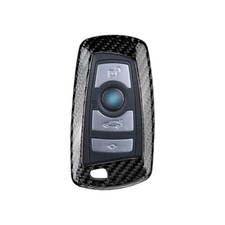 Real Glass Fiber Key Fob Cover Compatible with Silver Black, Black