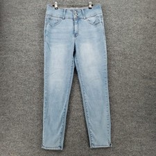 Curve Appeal Jeans Womens 14 32 Blue Skinny Ankle High Rise Stretch Light Wash