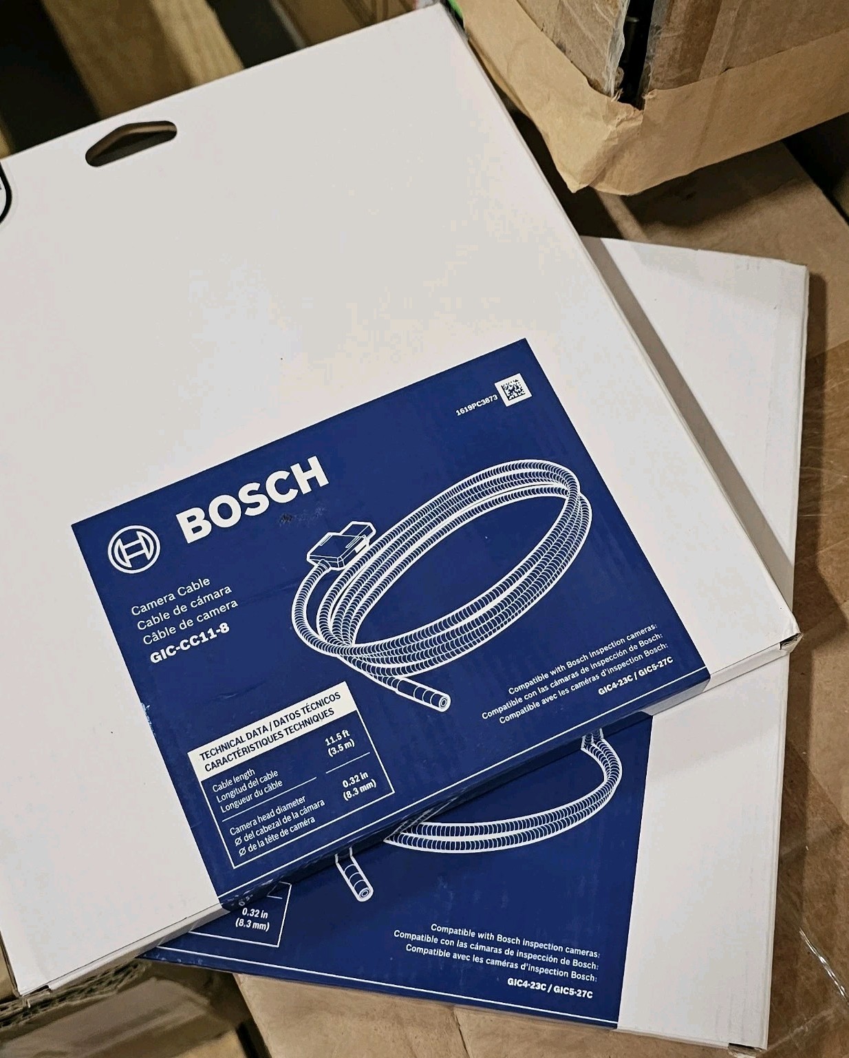 BOSCH Inspection Camera Cable 12ft & 5ft, GIC-CC5-8 & GIC-CC11-8 Bundle - NEW
