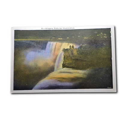 #ad #ad Postcard Niagara Falls by Illumination Night View Bridge New York NY 1920s F530 $5.99