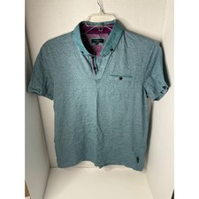 Ted Baker London Mens Polo Shirt Casual Short Sleeve Teal Size 5