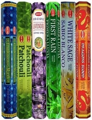 HEM Assorted Hexa Incense Sticks   Pack of 6 Fragrance Sticks (Each Tube C