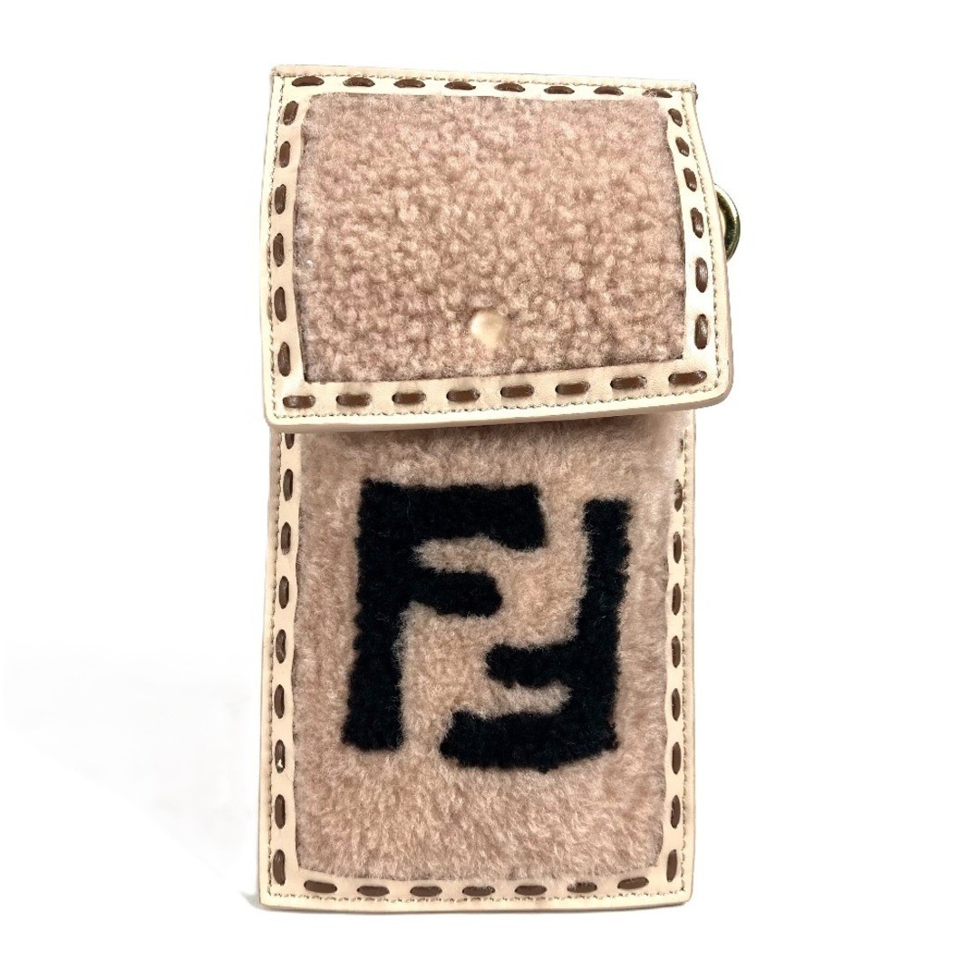 RARE FENDI 7AS047 Phone Pouch Case with FF Logo and Fur Charm