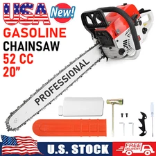 12/20" Gas Top Handle Chainsaw 52cc with Bar Chain 2-Stroke Engine Cut Tree Wood