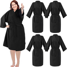 4 Pcs Salon Client Gown Robes Cape Hair Salon Black Smock Client Gown Cape with