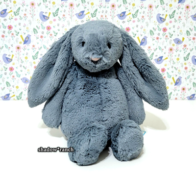 Jellycat Bashful Dusky Blue Bunny + Dust Bag - Retired 12