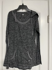 OLD NAVY Women Athletic GYM HOODIE LIGHT STRETCH POCKETS SHIRT BUST 36 Soft EUC
