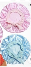 2-Pcs Kids Silk Bonnets - Adjustable Satin Hair Caps for Sleep  Style 5-12 Yr