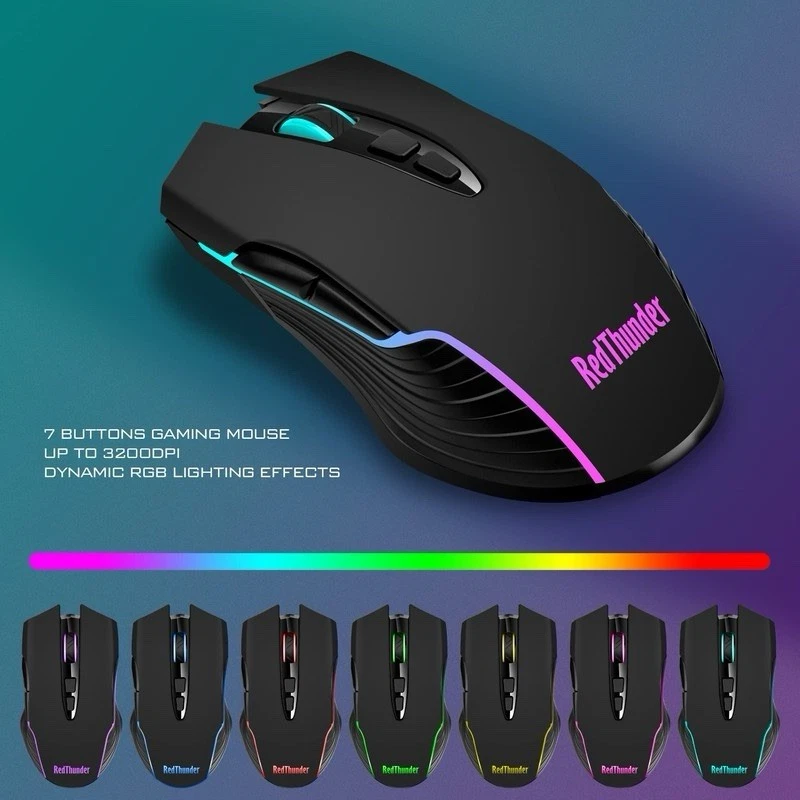 Black RedThunder K10 Wireless Gaming Keyboard & Mouse Combo (LED Backlit) - Image 3 of 4