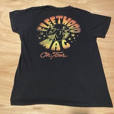 Fleetwood Mac On Tour Graphic T Shirt Large Black Retro Rock Band Back Print Tee