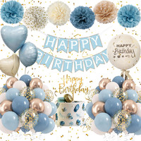 Geburtstagsdeko Blau, Deko Geburtstag MäDchen Frau,Luftballons Geburtstag