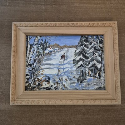 Toile Roland Beaudoin [ Le Bon Vieux Temps Du Québec] 1983/ Peinture A L'huile
