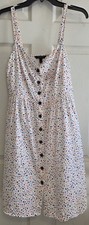 Banana Republic Casual Sundress Confetti Print White Button Front Size S