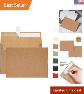 A7 Brown Kraft Envelopes Self Seal 100 Pack 120 GSM， Printable 5x7 Envelopes ...