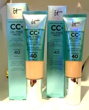 IT COSMETICS CC+ Oil Free Matte Full Coverage Cream SPF 40 NEUTRAL MEDIUM 2-PACK