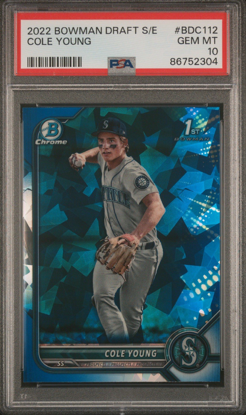 2022 Bowman Draft Sapphire Edition Cole Young #BDC112 PSA 10