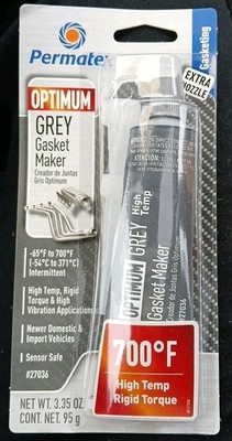 Permatex 27036 Optimum Grey Gasket Maker 3 oz - High Temp 700°F - Rigid Torque