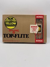 NOS 15 Vintage Spalding Top-Flite Professional Golf Balls 1982 High Vis Yellow