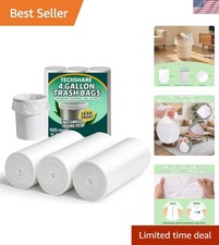 105 Count Small Garbage Bags 4 Gallon - Heavy Duty, Scent Free White Liners