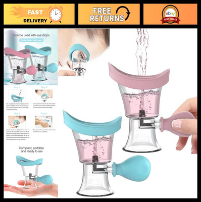 2Pcs Eye Wash Cup Kit, Manual Air Pressure Eye Cleaner Tool, Silicone Rinse Cups