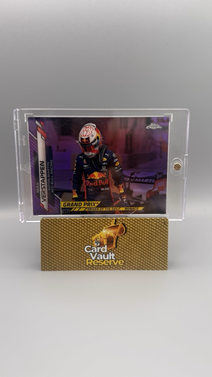 2020 Topps Chrome F1 Max Verstappen #159 Driver Of The Day Monaco Purple /399