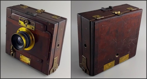 XIXe Mackenstein/Carette Petite Chambre 9x12 Bois Acajou/Laiton Objectif Darlot - Imagen 5 de 13