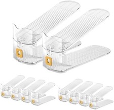 Clear plastic shoe stacker organizers.