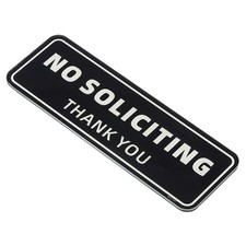 No Soliciting Sign Rectangle Self Adhesive Door Indoor Outdoor Sticker