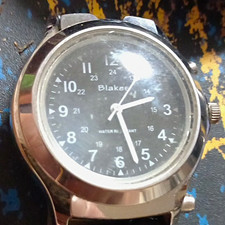 Blakes Unisex Armbanduhr Analog rund silber schwarz arabische Ziffern 12h