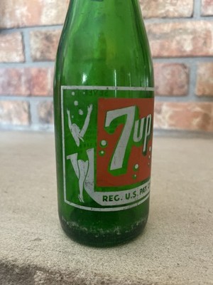 Rare 7up Fresh Up green bottle bubbles  Swimsuit Girl Joliet ILL Duraglas 7-1953