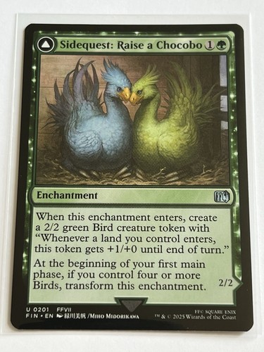 Black Chocobo / Raise a Chocobo 201 MTG Final Fantasy 2025 come nuovo - 9.0 + non foil - Foto 4 di 14