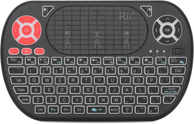 Rii Backlight Mini Wireless Keyboard Touchpad Mouse Combo with IR Learning,2.4G