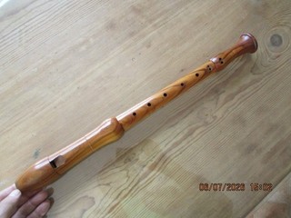 alte Blockflöte 3 teilig im Etui gebraucht ca. 47 cm gemarkt P K