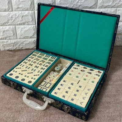 Luxury Mahjong Set Bone Tiles Vintage full set from Japan Chinese Antique