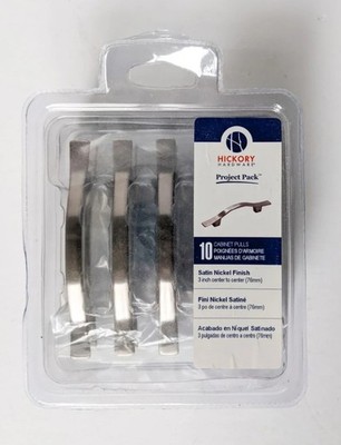 Hickory Hardware 10-Pack Cabinet Pulls - Satin Nickel, 3''
