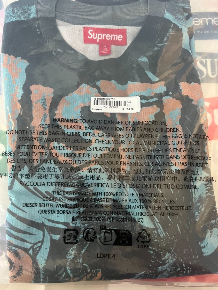 Supreme SS26 Misfits S/S Top Graphic Tee Blue Black Men's Size