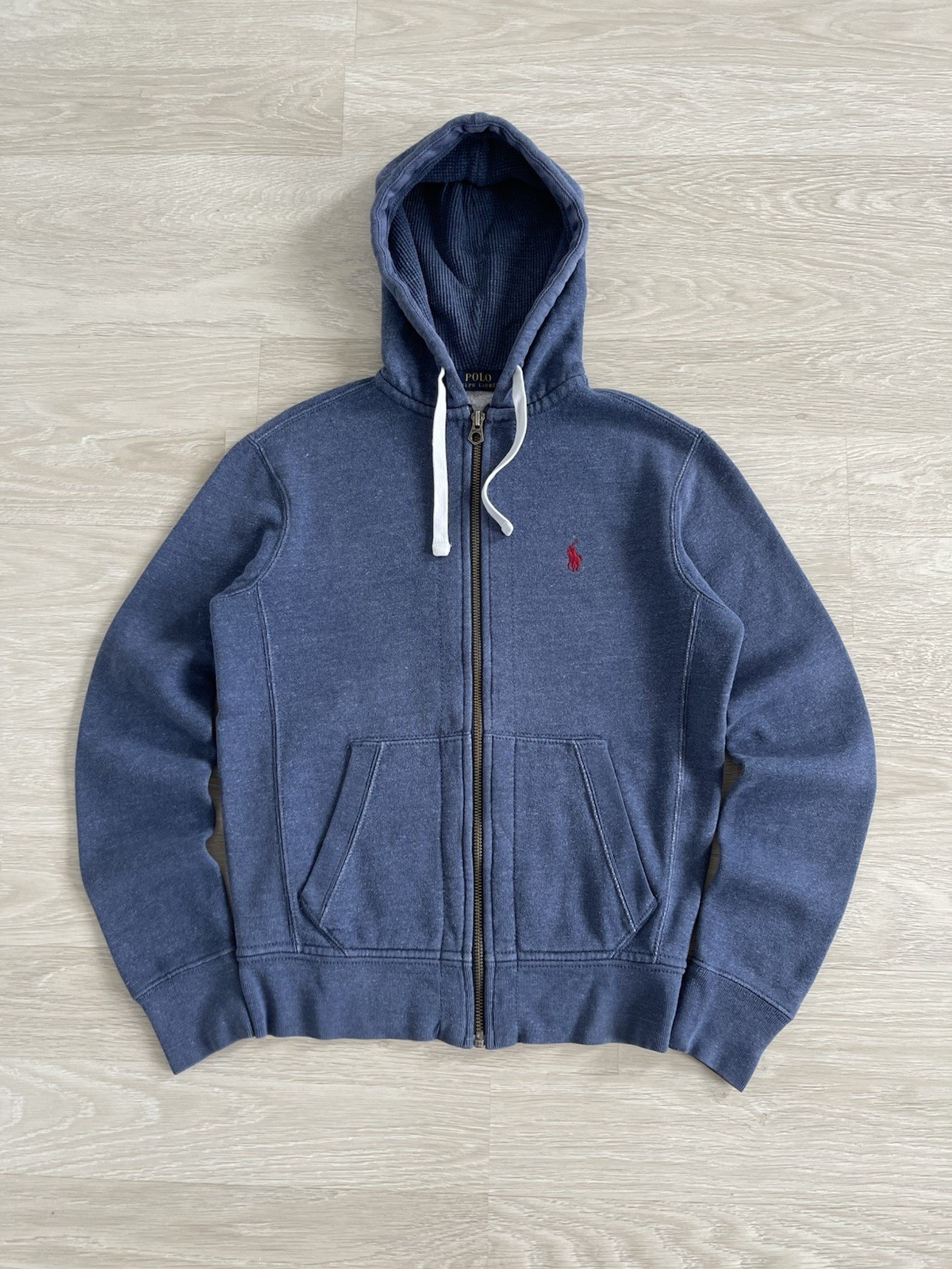 Polo Ralph Lauren giacca con cappuccio e zip Y2k PRL rosso piccolo pony uomo taglia XS