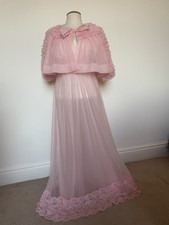 1960s babydoll Sheer Nylon pink Nighty Slip and matching bolero 36  chest