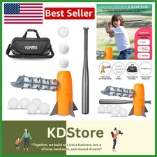 Portable Kids Baseball Training Set with Auto Pitching Machine & Accessories