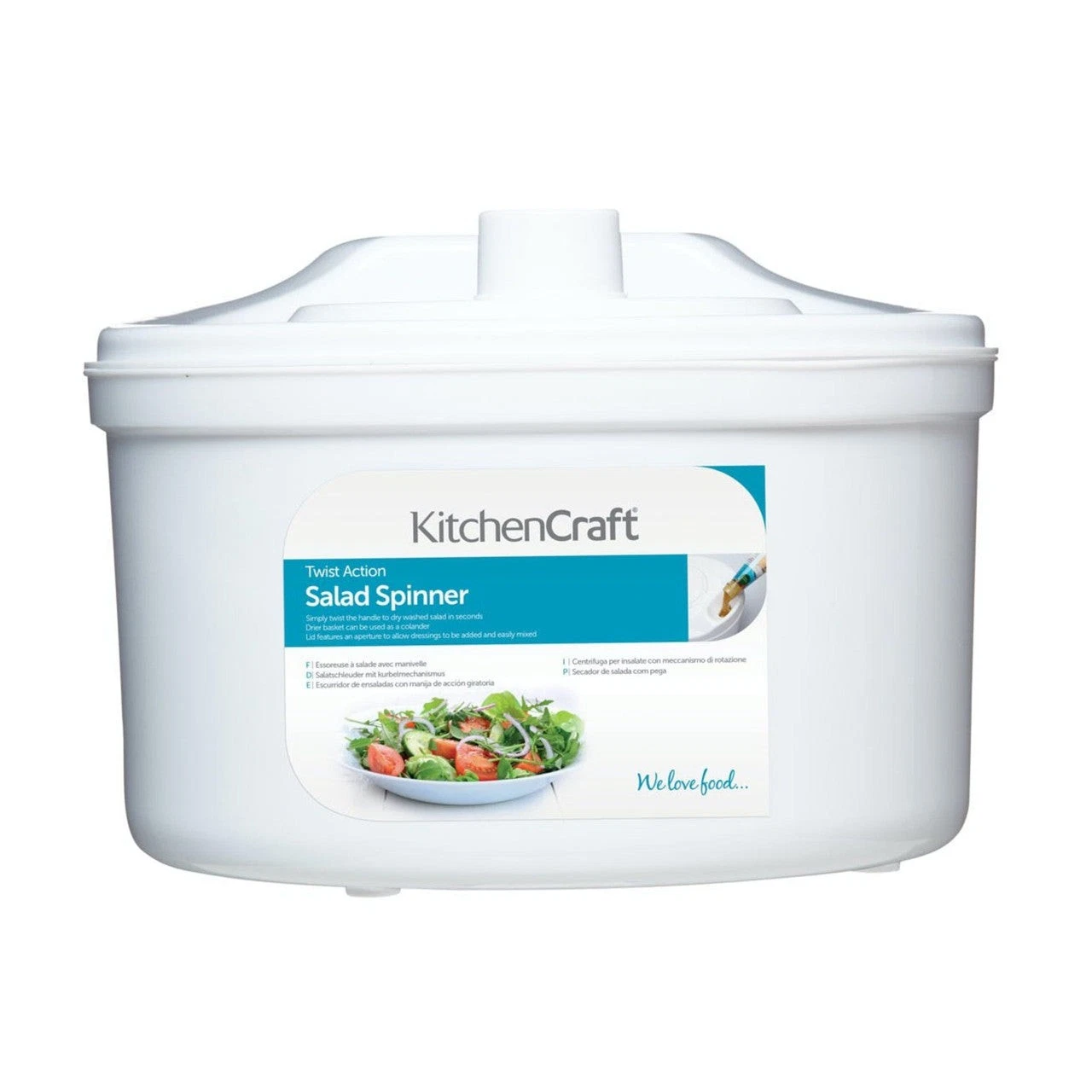 KitchenCraft 22.5cm Salad Spinner and Dresser, BPA Free Plastic