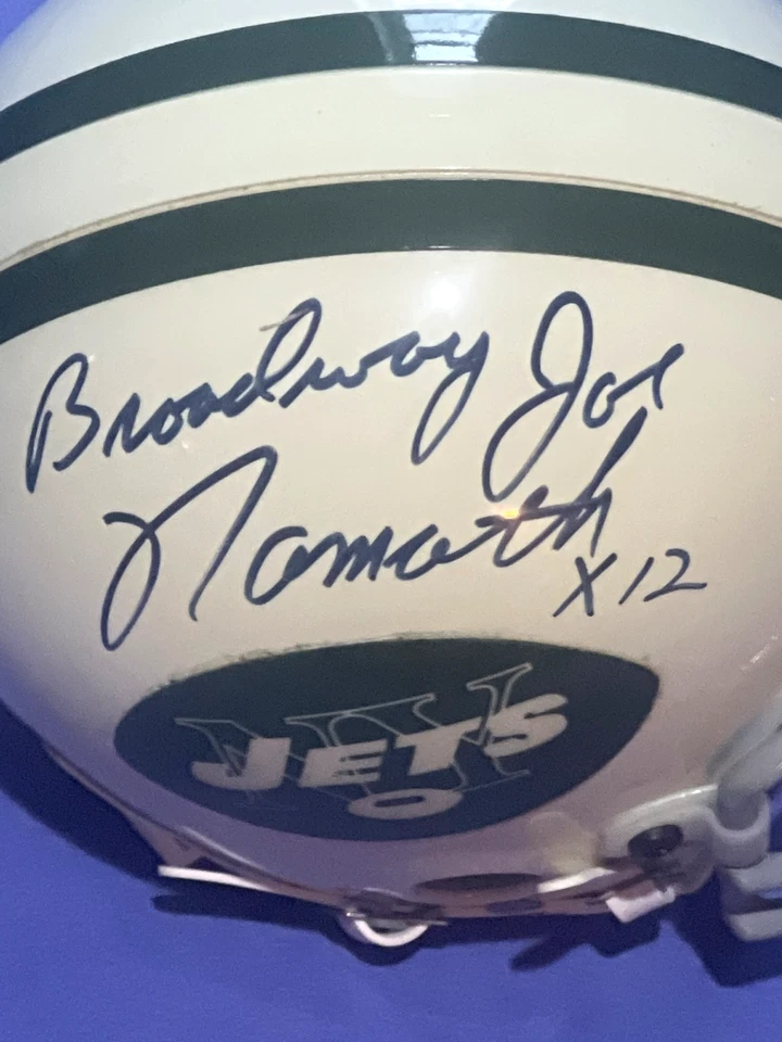 Broadway Joe Namath Signed NY Jets Mini Football Helmet JSA COA CI09641 - Image 4 of 4