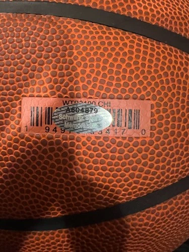 Dennis Rodman Signed Wilson Chicago Bulls Logo NBA Basketball - (SCHWARTZ COA)