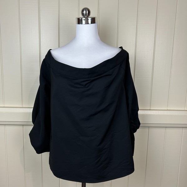 Seed Heritage Top Women's Size S Black Off The Shoulder 3/4 Sleeve Stretch