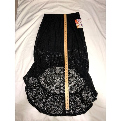 Lily White Size L Skirt Midi Hi Low Ruffle Lace Slip Stretch Goth Witchcore NEW - 第 5/7 張圖片