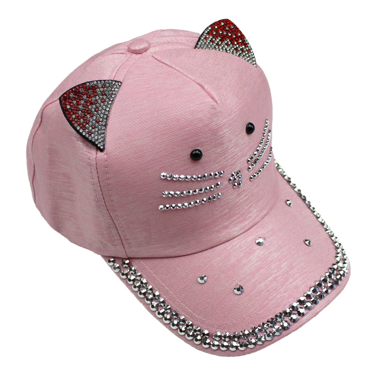 Womens Cat Hat Bling Cap Studded Rhinestone Adjustable Fun  display picture 2
