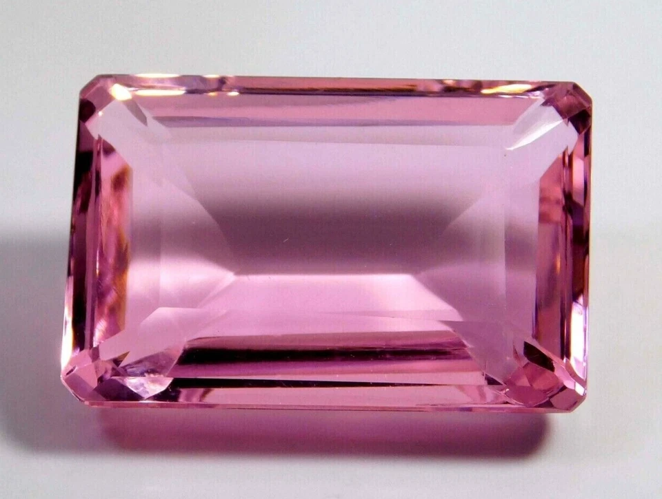 Großer rosa Kunzit 96,55 ct Smaragd facettierter Schliff lose Edelstein Gesch... - Bild 4 von 4