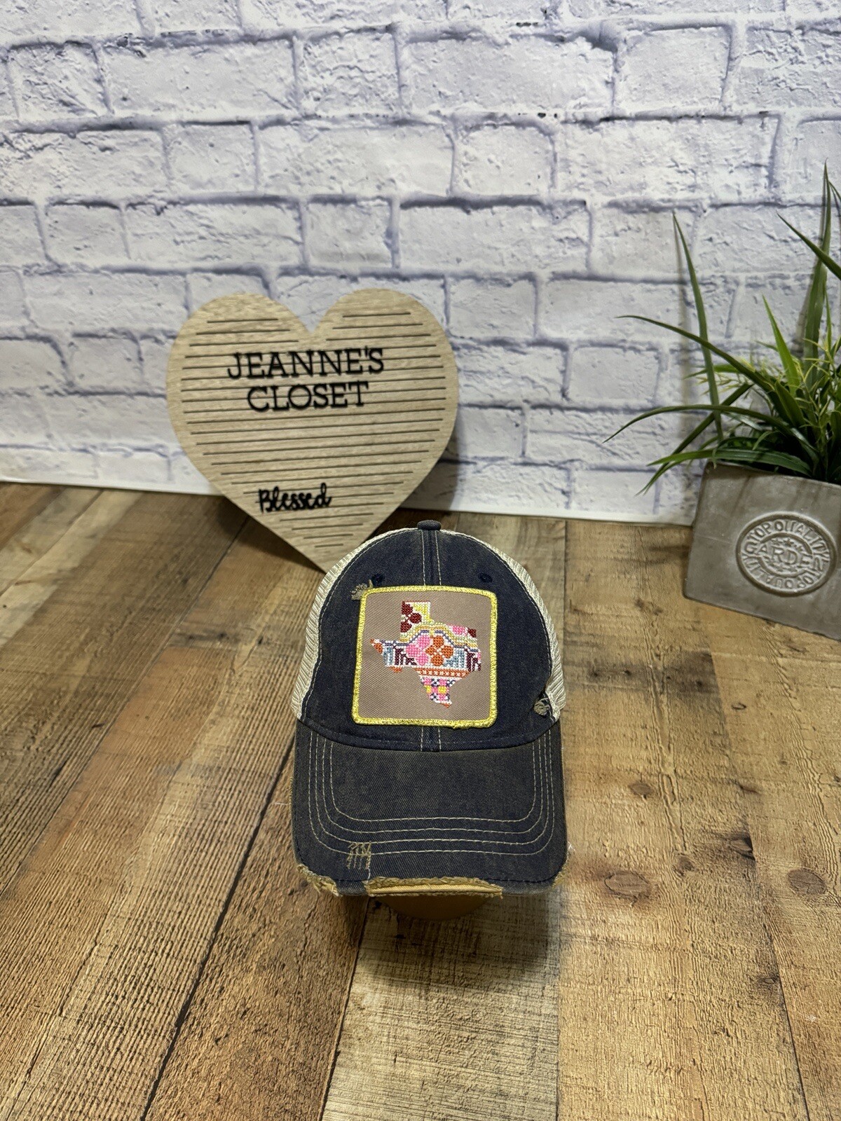 Judith March Patchwork Texas Patch Hat Distressed… - image 8