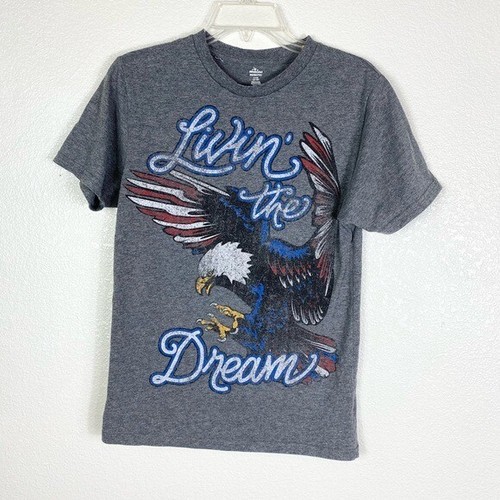 Livin’ the Dream Grey Eagle American Patriotic Tshirt Size S - Picture 1 of 6