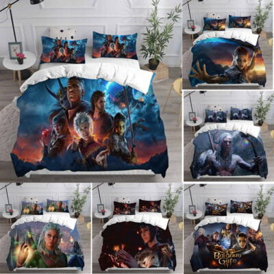 Baldur's Gate 3 Gale Astarion 3D Bettwäsche Set 2/3tlg Bettbezug Kissenbezug
