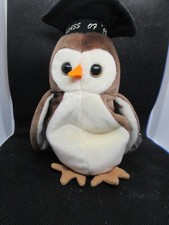 Vintage Ty Beanie Baby Wise the Owl Class of 98 Graduation Plush Beanbag Retired